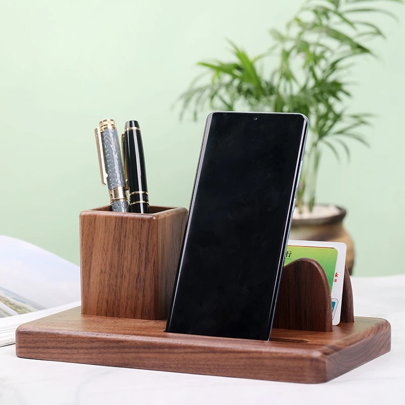 Desk Organizer Wood Pen Holder