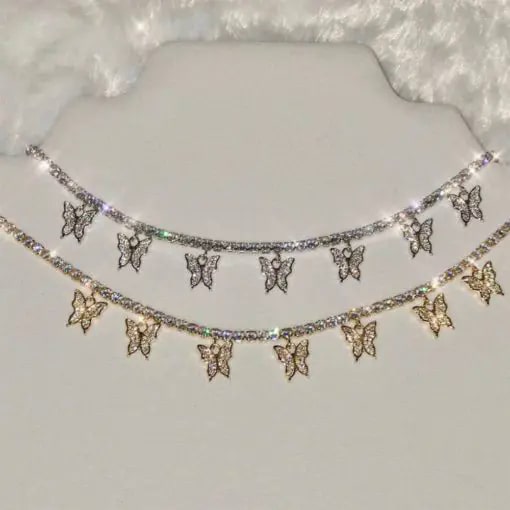 Butterfly Charm Choker Necklace