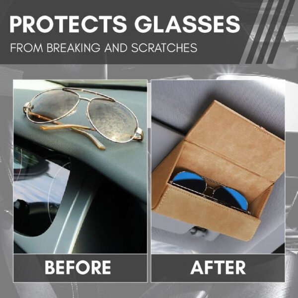 Car Clip-in Leather Glass Holder