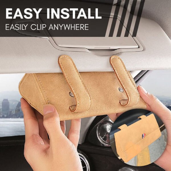 Car Clip-in Leather Glass Holder