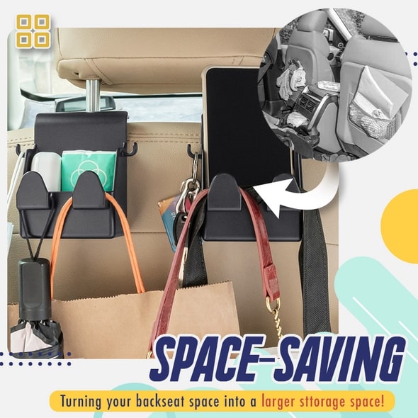 Car Backseat Hooks With Storage Box