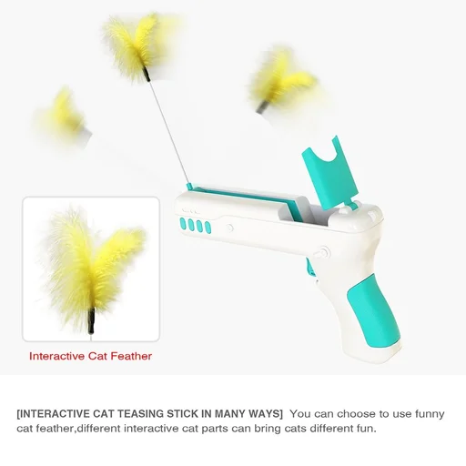 Interactive Cat Teaser Feather Wand