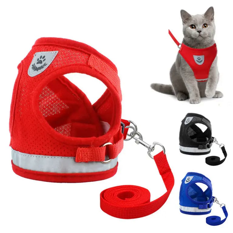 Adjustable Cat Harness and Leash Set