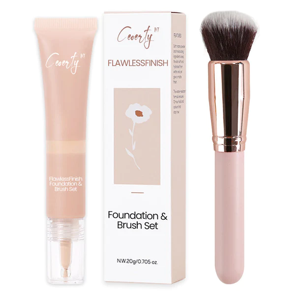 Ceoerty FlawlessFinish Foundation & Brush Set