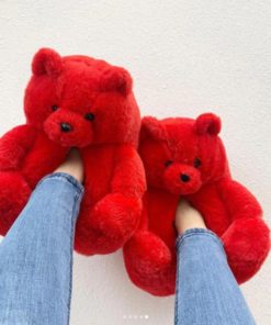 Comfy Teddy Bear Plush Slippers