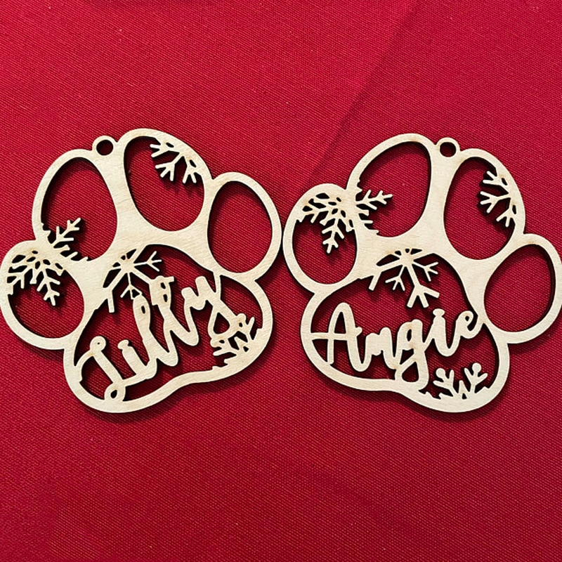 Christmas Dog Paw Ornament