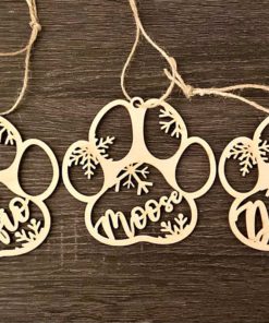 Christmas Dog Paw Ornament