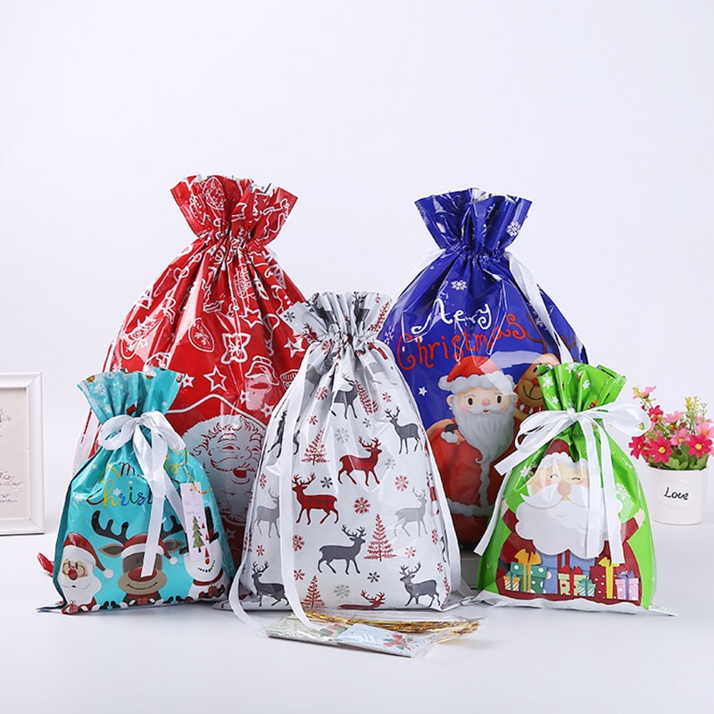 Christmas Drawstring Gift Bag Pack