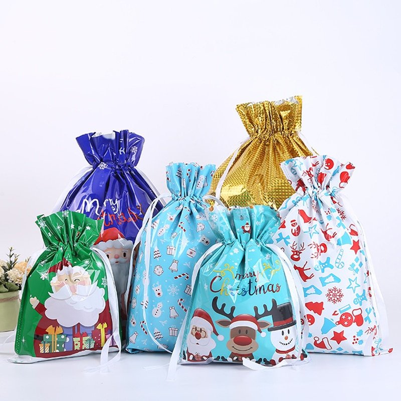 Christmas Drawstring Gift Bag Pack