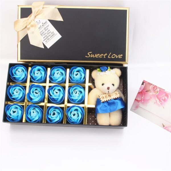 Valentine's Day Rose Soap Bear Gift Box