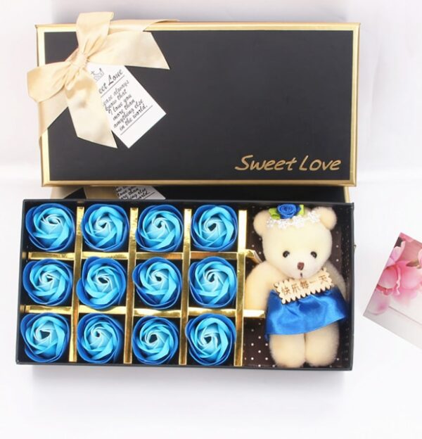 Valentine's Day Rose Soap Bear Gift Box