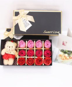 Valentine's Day Rose Soap Bear Gift Box