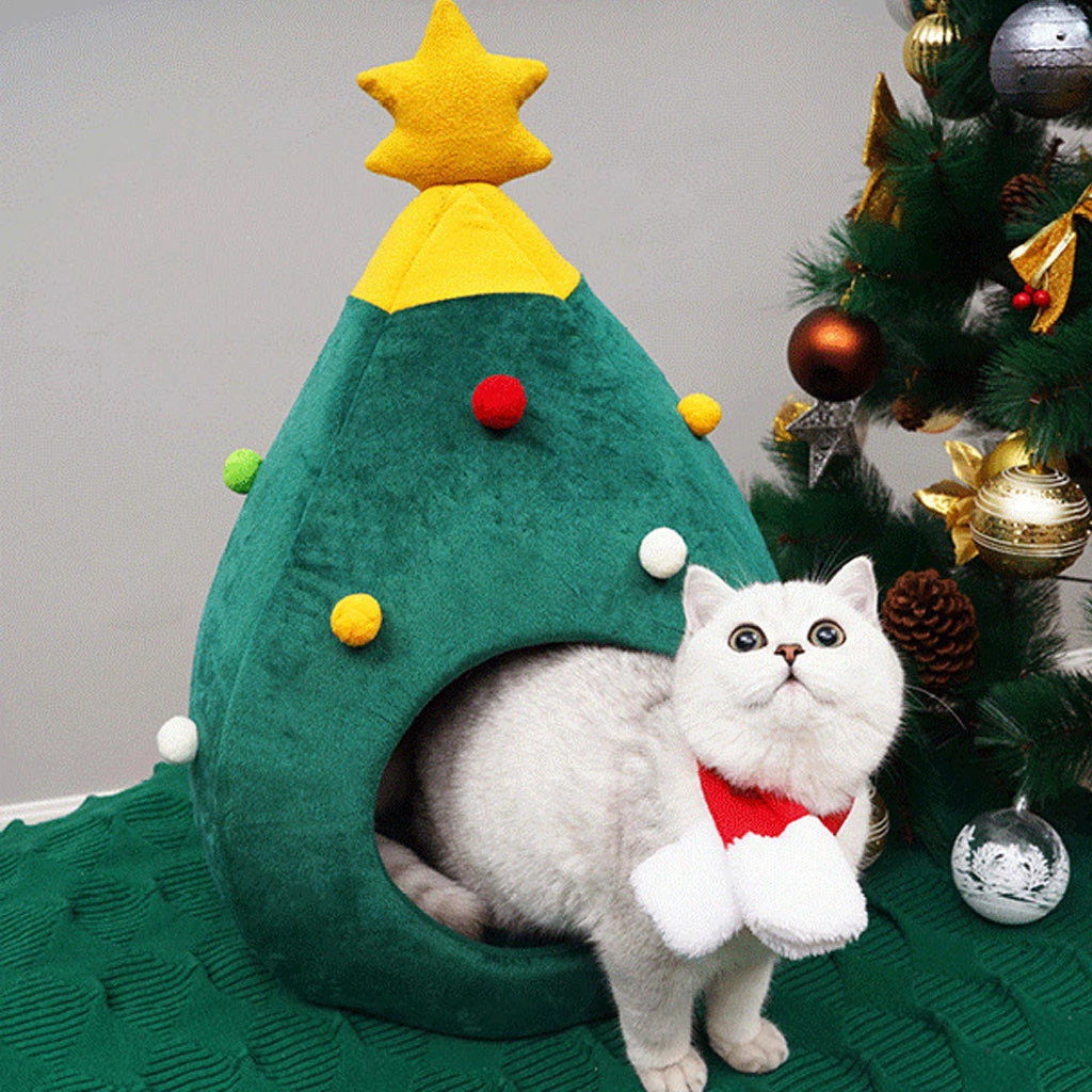 Christmas Tree Cat Bed