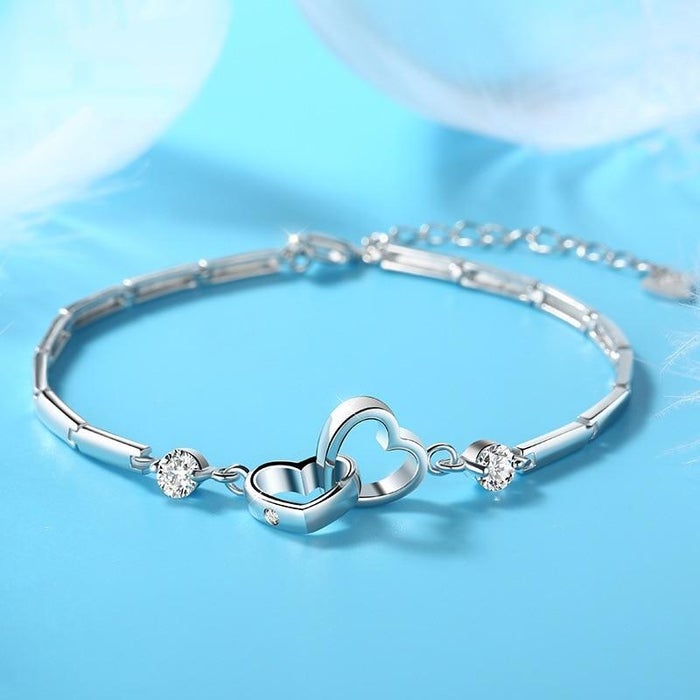 Clamped Hearts Bracelet