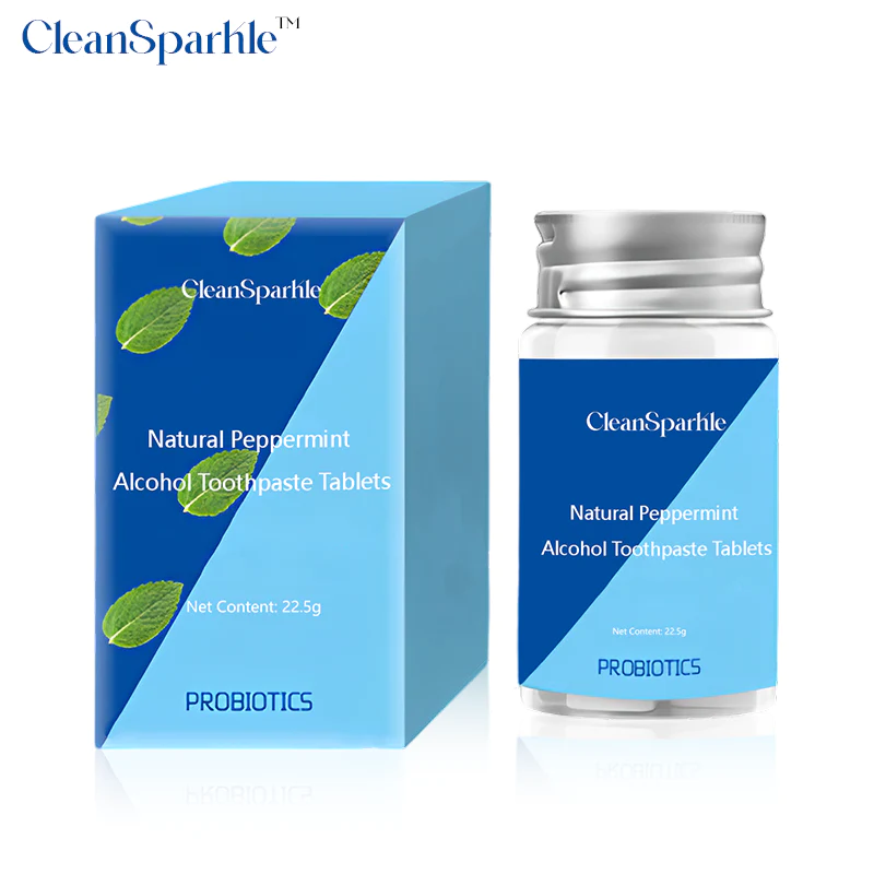 CleanSparkle Natural Peppermint Alcohol Toothpaste Tablets