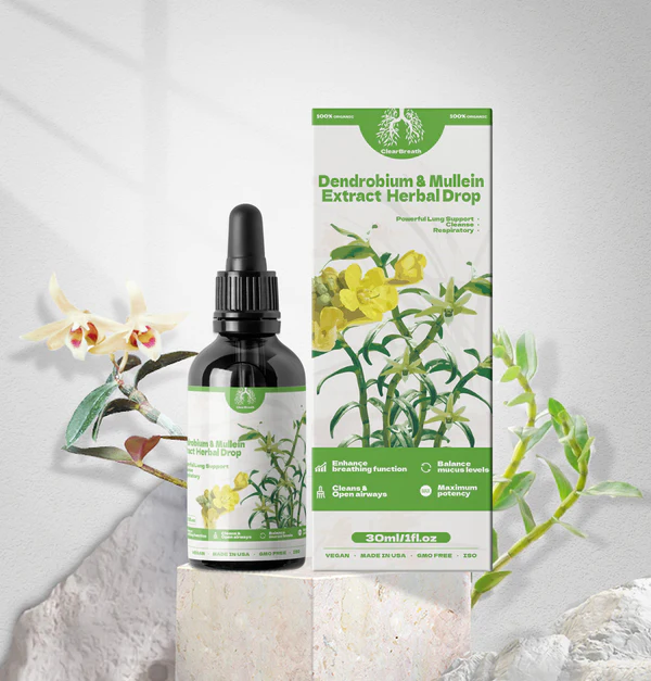 ClearBreathŽ Dendrobium & Mullein Extract  Powerful Lung Support & Cleanse & Respiratory