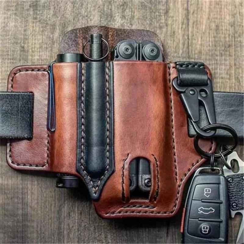 Cowhide Leather Owl Buckle Tactical Multifunctional Belt Cover