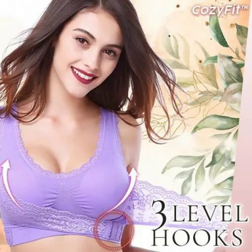 CozyFit X-Buckle Lace Supportive Bra