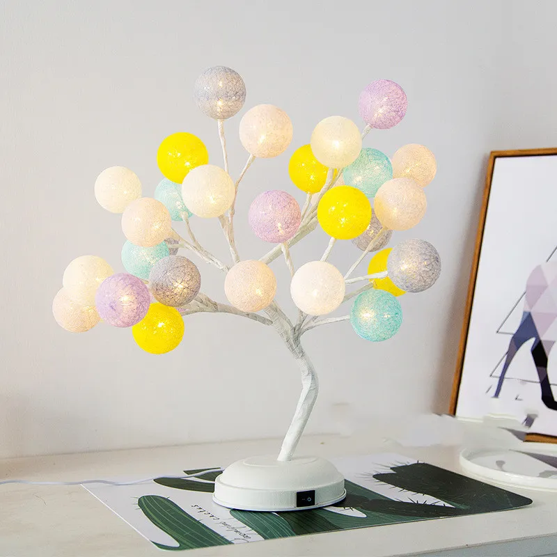 Creative Cotton Ball Tree Lamp