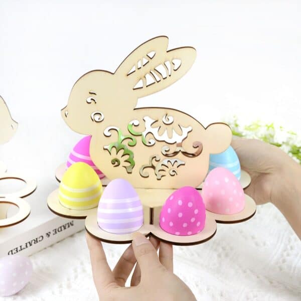 Creative Easter Wooden Bunny Egg Rack