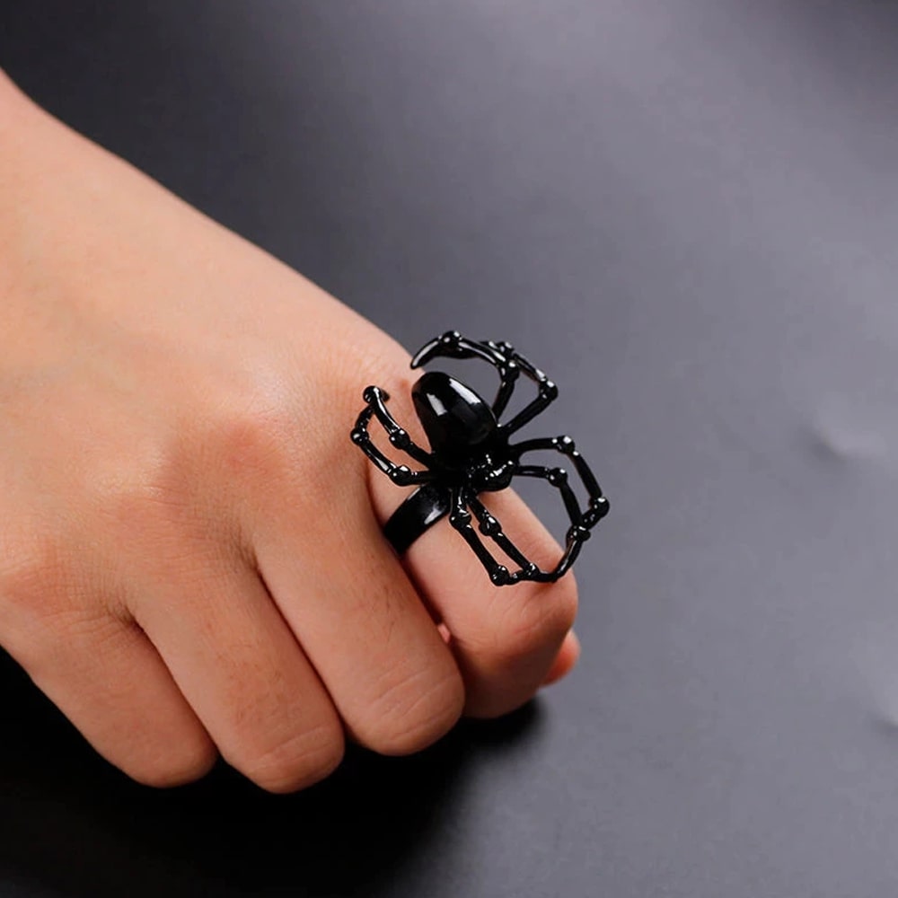 Creepy Halloween Spider Rings