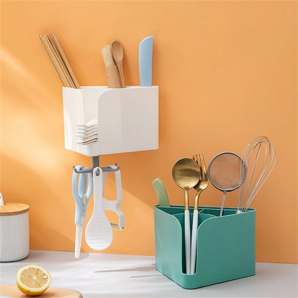 Self-Adhesive Kitchen Utensils Drainer Rack