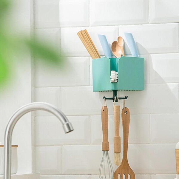 Self-Adhesive Kitchen Utensils Drainer Rack