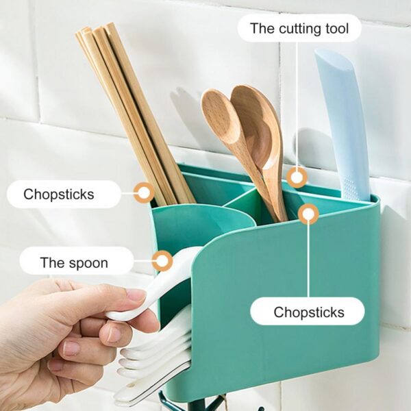 Self-Adhesive Kitchen Utensils Drainer Rack