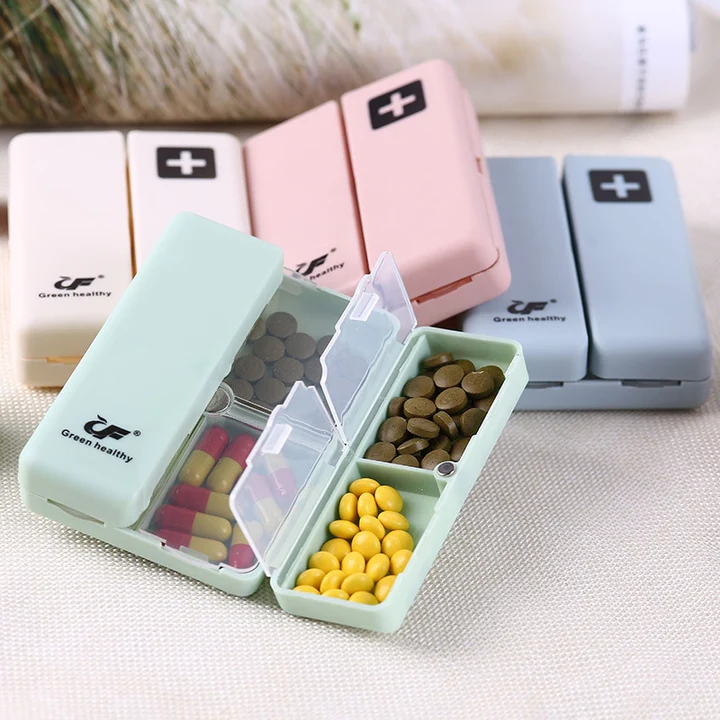 Daily Pill Organizer, 7 Compartments Portable Pill Case Travel Pill Organizer