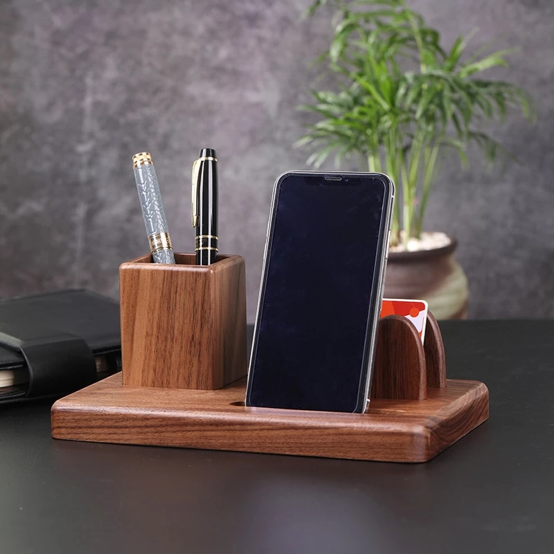 Desk Organizer Wood Pen Holder