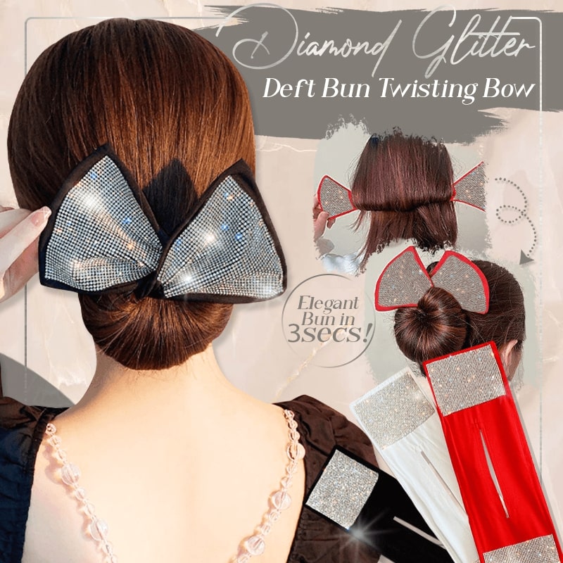 Diamond Glitter Deft Bun Twisting Bow