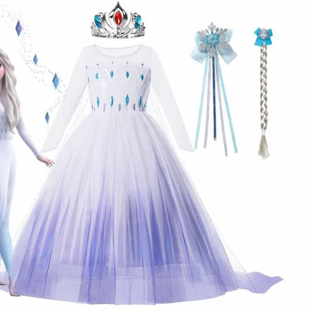 Frozen Princess Elsa Snow Queen Costume for Kids