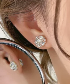 Elegant White lymph magnetic Detox Diamond Earrings Accessory