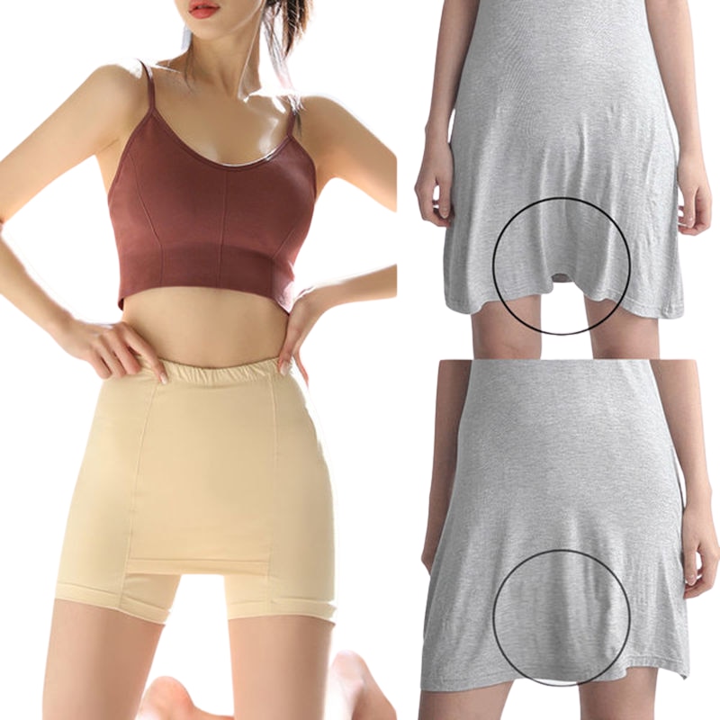 Double-Layer Front Crotch Ice Silk Safety Shorts