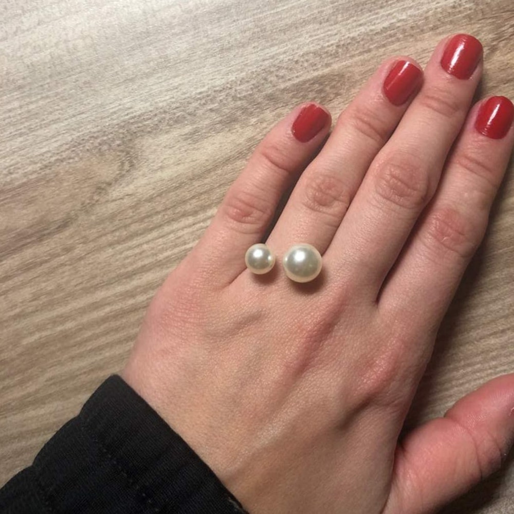 Double Pearl Ring for Women