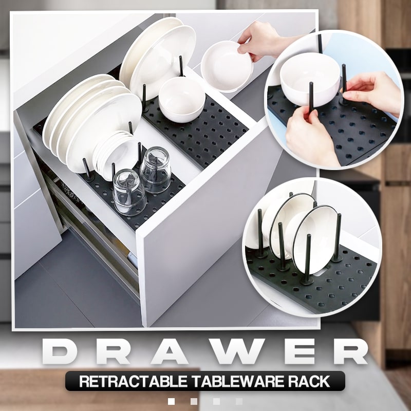 Drawer Retractable Tableware Rack