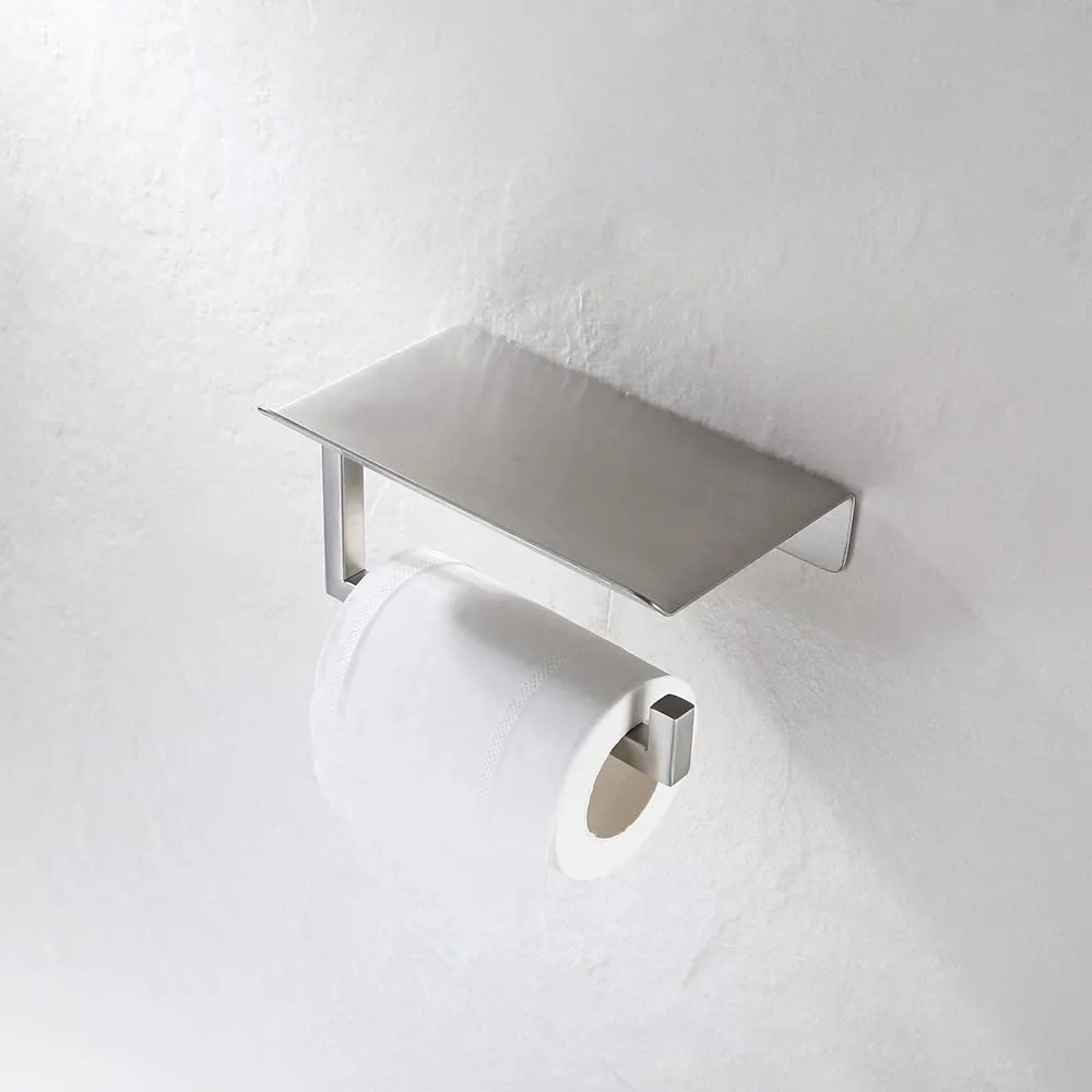 EZ Toilet Paper Holder With Shelf