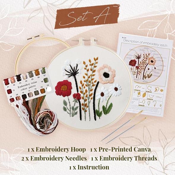 EasyStitch Floral Embroidery Stitching Set