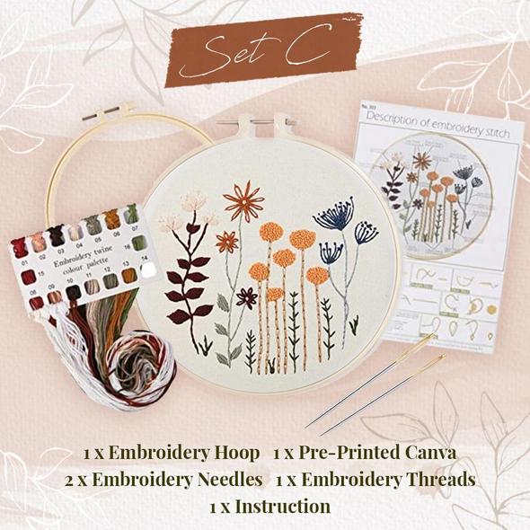 EasyStitch Floral Embroidery Stitching Set