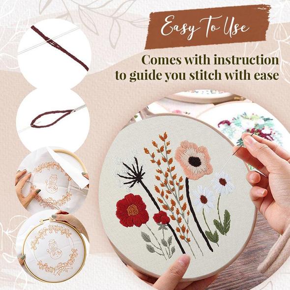 EasyStitch Floral Embroidery Stitching Set