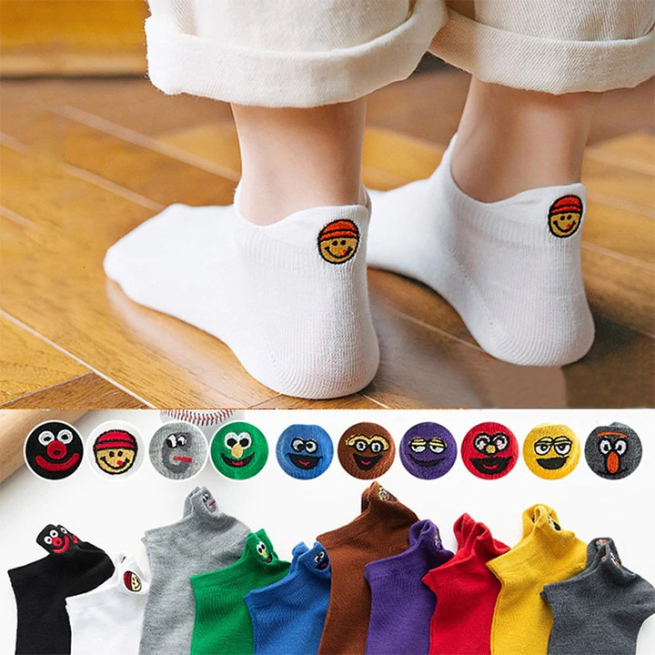 Embroidered Cartoon Women Socks