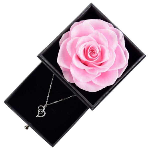 Rose Jewelry Box with Necklace