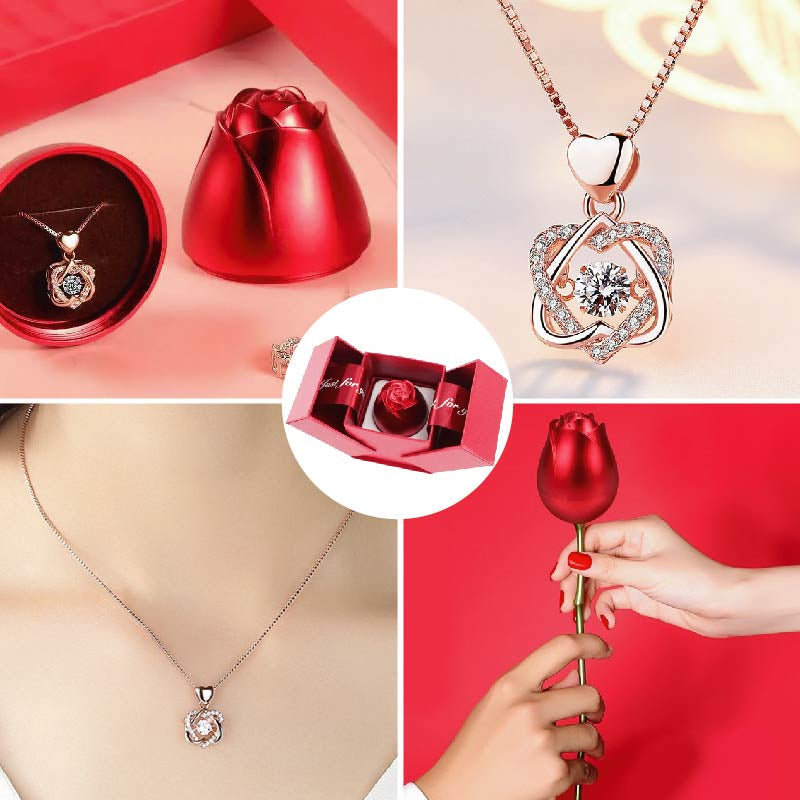 Eternal Rose Heart Necklace Set