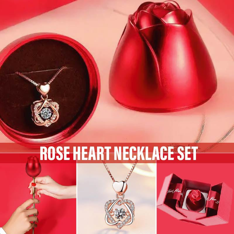 Eternal Rose Heart Necklace Set