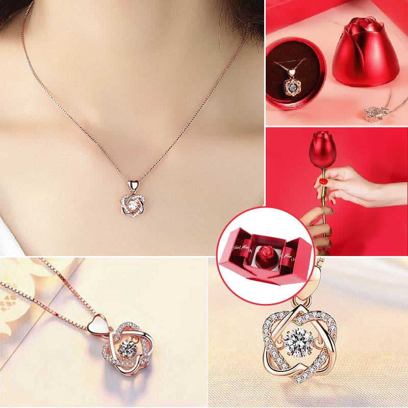 Eternal Rose Heart Necklace Set