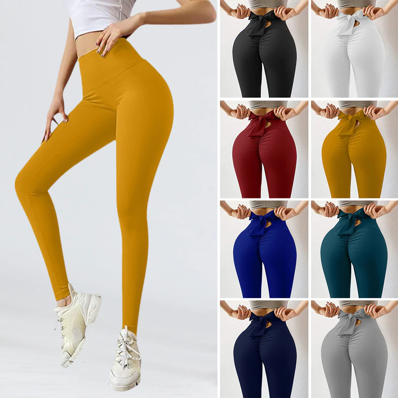 Sexy Peach Buttock Bowknot Yoga Pants