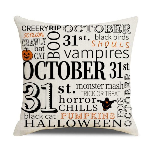 Halloween Pumpkin and Witch Printed Pillow Cases