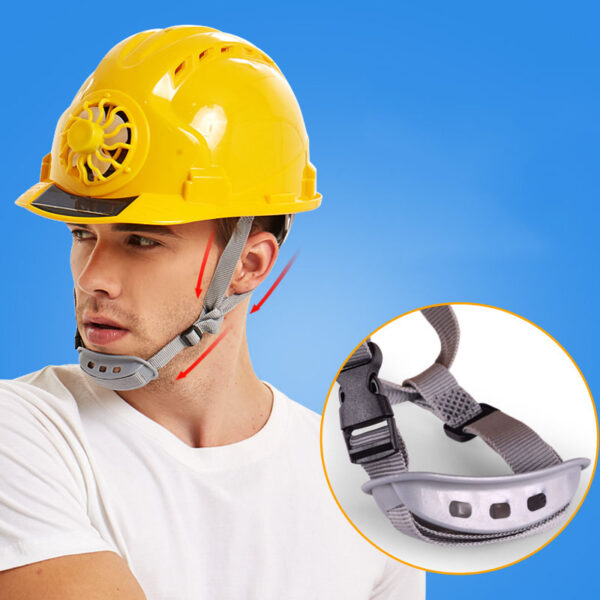 Solar Power Cooling Fan Safety Helmet