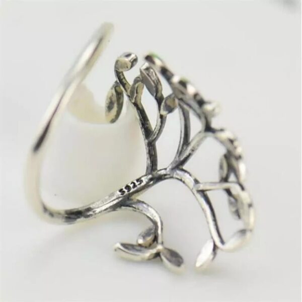 Green Branches Leaves Adjustable Ring