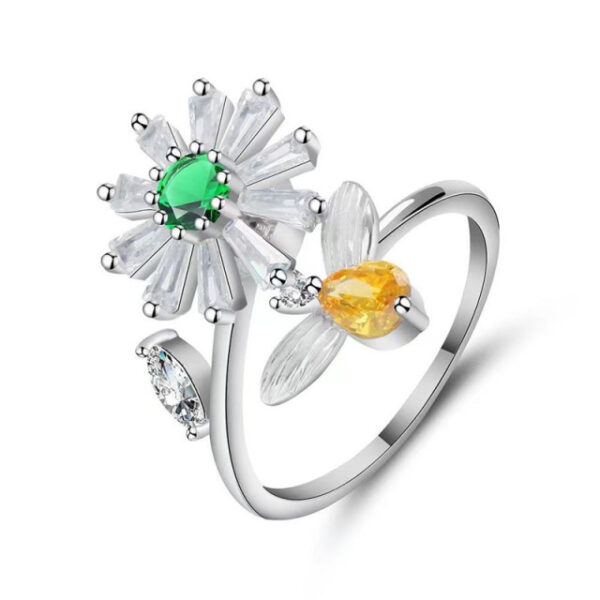 Elegant Sunflower Sunshine Rotating Ring